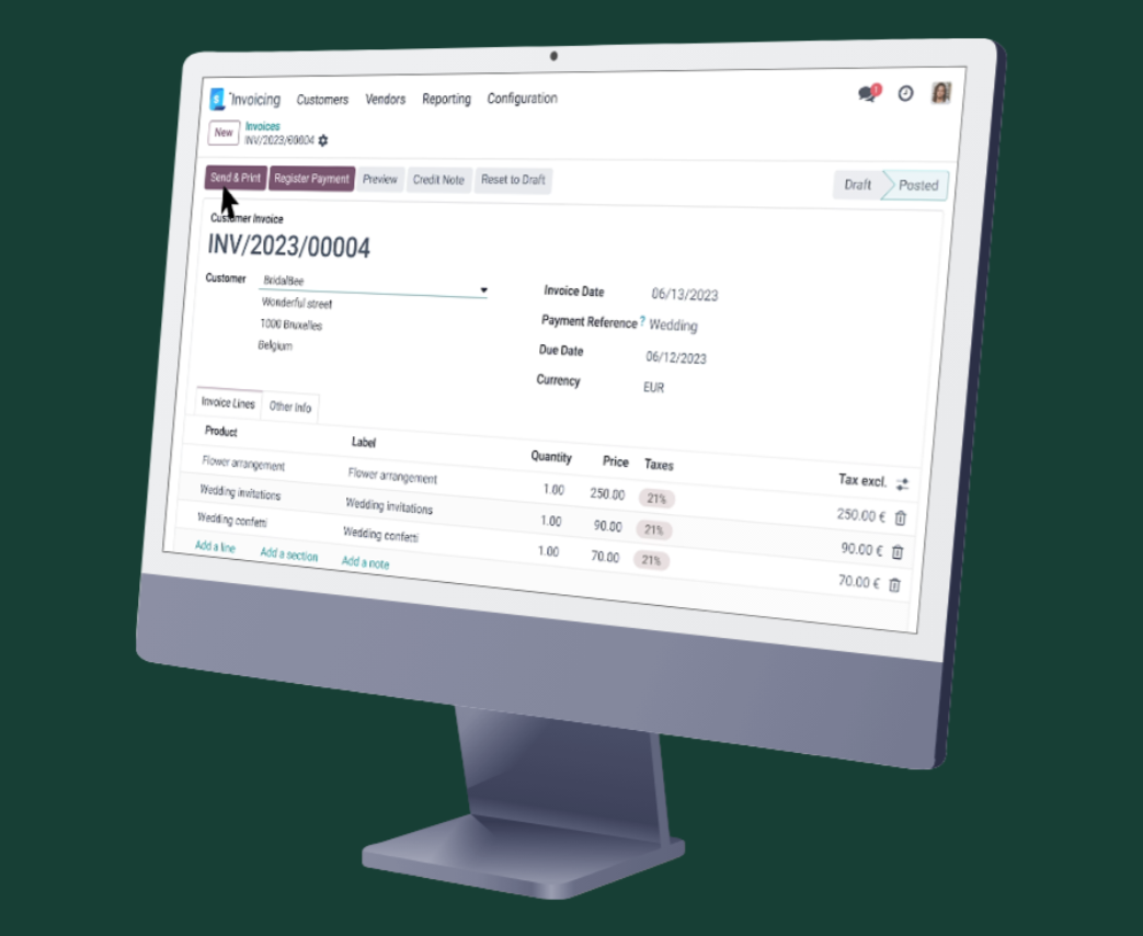 Odoo 19 para organizar operaciones, inventario y equipo en una empresa de catering
